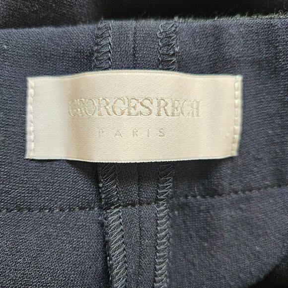 GEORGES RECH Paris Women's Pants Leggings 36 US 6 8 Navy Blue Elastic Waist Zip - Picture 6 of 7